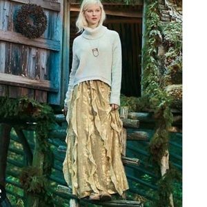EUC Anthropologie Moulinette Soeurs Fallen Star gold skirt 00P